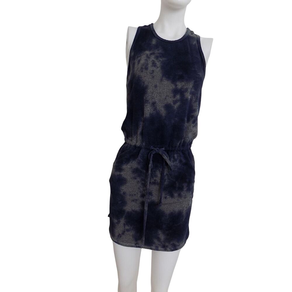 Sundry tie dye knit mini dress sleeveless drawstring waist size 0